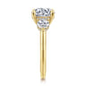 Abbi - 14K Yellow Gold Round Three Stone Diamond Engagement Ring - 1.02 ct