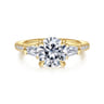 Kendal - 14K Yellow Gold Round Three Stone Diamond Engagement Ring - 0.45 ct