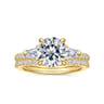 Kendal - 14K Yellow Gold Round Three Stone Diamond Engagement Ring - 0.45 ct