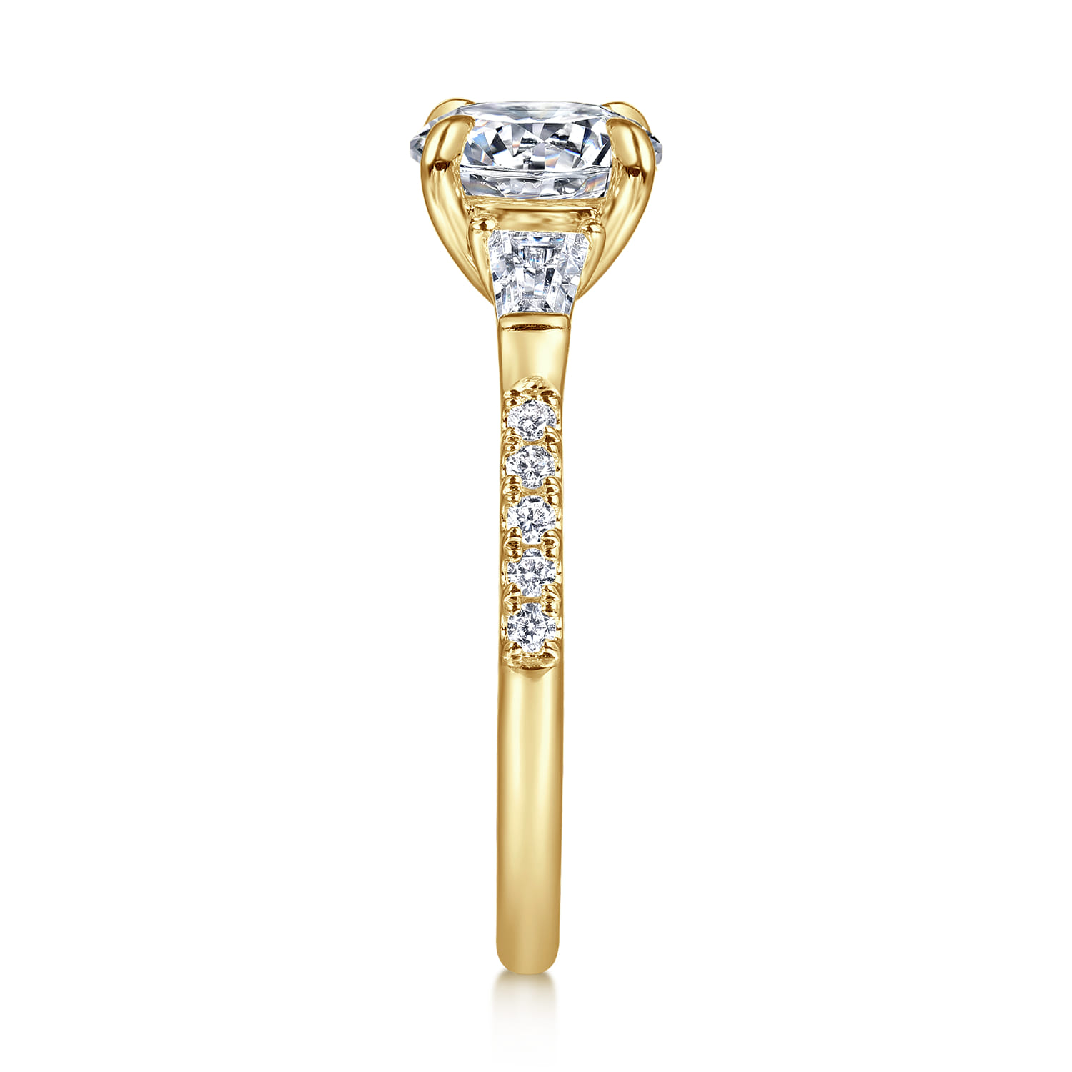 Kendal - 14K Yellow Gold Round Three Stone Diamond Engagement Ring - 0.45 ct - Shot 5