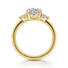 Georgia - 14K Yellow Gold Round Three Stone Diamond Engagement Ring - 0.3 ct