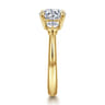 Georgia - 14K Yellow Gold Round Three Stone Diamond Engagement Ring - 0.3 ct
