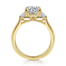 Madison - 14K Yellow Gold Round Three Stone Lotus Diamond Engagement Ring - 0.3 ct