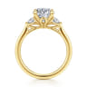 Madison - 14K Yellow Gold Round Three Stone Lotus Diamond Engagement Ring - 0.3 ct