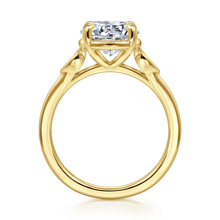Ebony - 14K Yellow Gold Round Three Stone Diamond Engagement Ring - 0.2 ct - Shot 2