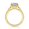 Ebony - 14K Yellow Gold Round Three Stone Diamond Engagement Ring - 0.2 ct