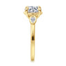 Ebony - 14K Yellow Gold Round Three Stone Diamond Engagement Ring - 0.2 ct