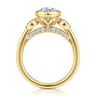 Henley - 14K Yellow Gold Round Three Stone Bezel Set Diamond Engagement Ring - 0.5 ct