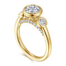 Henley - 14K Yellow Gold Round Three Stone Bezel Set Diamond Engagement Ring - 0.5 ct