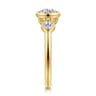 Henley - 14K Yellow Gold Round Three Stone Bezel Set Diamond Engagement Ring - 0.5 ct