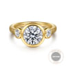 Henley - 14K Yellow Gold Round Three Stone Bezel Set Diamond Engagement Ring - 0.5 ct