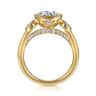 Henley - 14K Yellow Gold Round Three Stone Bezel Set Diamond Engagement Ring - 0.5 ct