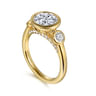 Henley - 14K Yellow Gold Round Three Stone Bezel Set Diamond Engagement Ring - 0.5 ct