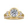 Henley - 14K Yellow Gold Round Three Stone Bezel Set Diamond Engagement Ring - 0.5 ct