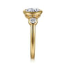Henley - 14K Yellow Gold Round Three Stone Bezel Set Diamond Engagement Ring - 0.5 ct