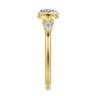 Alesandra - 14K Yellow Gold Half Bezel Round Three Stone Diamond Engagement Ring - 0.3 ct