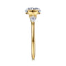 Alesandra - 14K Yellow Gold Half Bezel Round Three Stone Diamond Engagement Ring - 0.3 ct