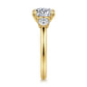 Sanaa - 14K Yellow Gold Round Three Stone Diamond Engagement Ring - 0.6 ct