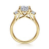 Sanaa - 14K Yellow Gold Round Three Stone Diamond Engagement Ring - 0.57 ct