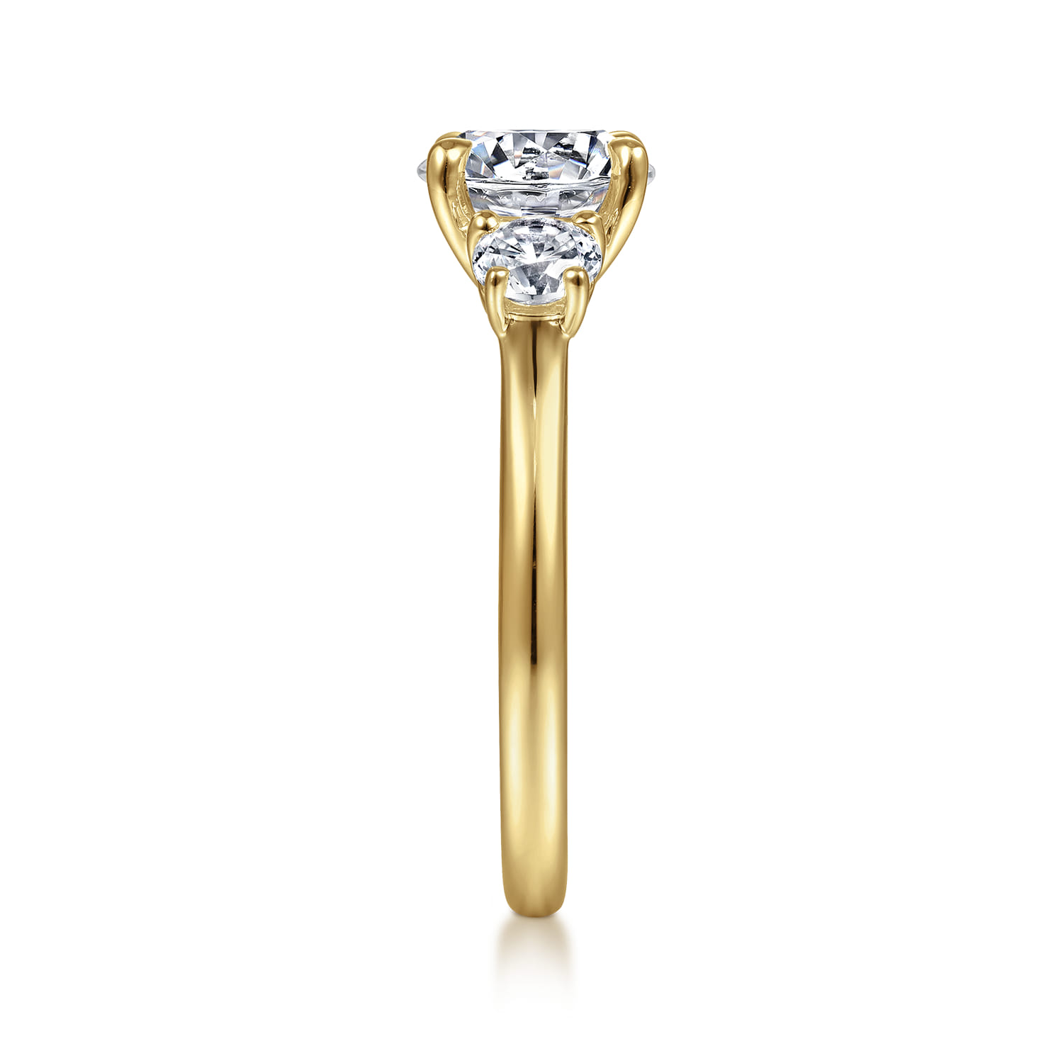Sanaa - 14K Yellow Gold Round Three Stone Diamond Engagement Ring - 0.57 ct - Shot 5