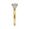 Sanaa - 14K Yellow Gold Round Three Stone Diamond Engagement Ring - 0.57 ct