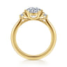 Colleen - 14K Yellow Gold Half Bezel Round Three Stone Diamond Engagement Ring - 0.3 ct
