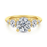 Nilla - 14K Yellow Gold Round Three Stone Diamond Engagement Ring - 0.95 ct
