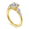 Nilla - 14K Yellow Gold Round Three Stone Diamond Engagement Ring - 0.95 ct