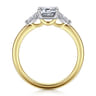 Adalia - 14K Yellow Gold Emerald Cut Three Stone Diamond Engagement Ring - 0.3 ct