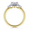 Adalia - 14K Yellow Gold Emerald Cut Three Stone Diamond Engagement Ring - 0.3 ct