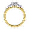 Adalia - 14K Yellow Gold Oval Three Stone Diamond Engagement Ring - 0.3 ct