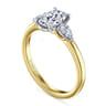 Adalia - 14K Yellow Gold Oval Three Stone Diamond Engagement Ring - 0.3 ct