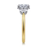 November - 14K White and Yellow Gold Oval Three Stone Diamond Engagement Ring - 0.6 ct