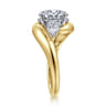 Beyond - 14K White-Yellow Gold Bypass Oval Three Stone Diamond Engagement Ring - 0.7 ct