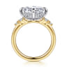 Devoted - 14K White-Yellow Gold Compass Prong Oval Diamond Engagement Ring - 0.3 ct