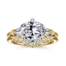 Devoted - 14K White-Yellow Gold Compass Prong Oval Diamond Engagement Ring - 0.3 ct