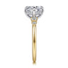 Devoted - 14K White-Yellow Gold Compass Prong Oval Diamond Engagement Ring - 0.3 ct