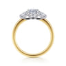 Thalina - 14K White-Yellow Gold Oval Three Stone Diamond Engagement Ring - 0.5 ct