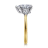 Sima - 14K White-Yellow Gold Pear Shape Three Stone Diamond Engagement Ring - 0.3 ct