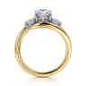 Elin - 14K White-Yellow Gold Pear Shape Three Stone Diamond Engagement Ring - 0.5 ct