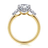 Adalia - 14K Yellow Gold Pear Shape Three Stone Diamond Engagement Ring - 0.3 ct