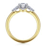 Adalia - 14K Yellow Gold Pear Shape Three Stone Diamond Engagement Ring - 0.3 ct