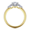 Adalia - 14K Yellow Gold Pear Shape Three Stone Diamond Engagement Ring - 0.3 ct