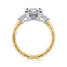 Sima - 14K White-Yellow Gold Princess Cut Three Stone Diamond Engagement Ring - 0.3 ct