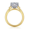Blaise - 14K White-Yellow Gold Round Three Stone Diamond Engagement Ring - 0.08 ct