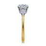 Sima - 14K White-Yellow Gold Round Three Stone Diamond Engagement Ring - 0.3 ct