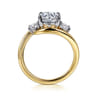 Elin - 14K White-Yellow Gold Round Three Stone Diamond Engagement Ring - 0.5 ct