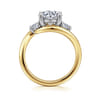Elin - 14K White-Yellow Gold Round Three Stone Diamond Engagement Ring - 0.5 ct