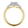 Adalia - 14K Yellow Gold Round Three Stone Diamond Engagement Ring - 0.3 ct
