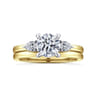 Adalia - 14K Yellow Gold Round Three Stone Diamond Engagement Ring - 0.3 ct